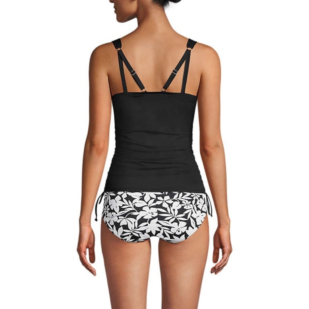 NWT Lands End Women’s Swim Suit Shirt Top Black Size 24W Built in Bra Underwire - Picture 3 of 11